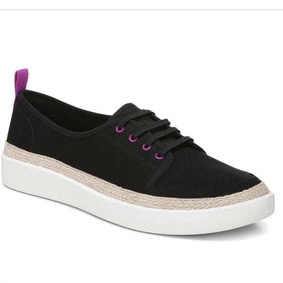 Vionic Shoes - Vionic Jovie Women's Black Canvas Lace-Up Sneaker Espadrille